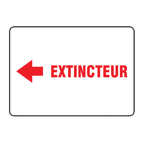 Enseigne  Extincteur , 7" x 10", Aluminium, Français avec pictogramme Rock Safety Industrial Ltd