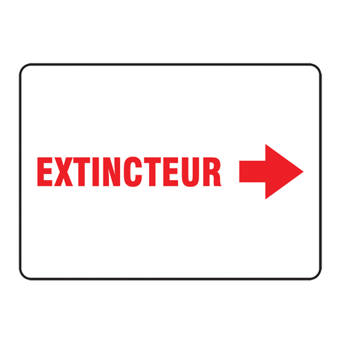 Enseigne  Extincteur , 7" x 10", Aluminium, Français avec pictogramme Rock Safety Industrial Ltd