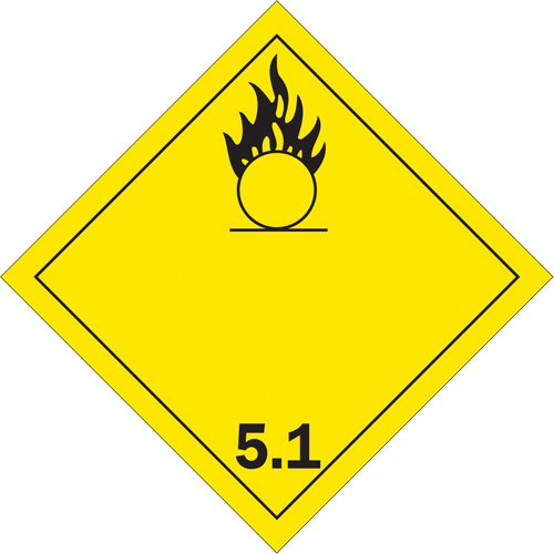 Plaque-&eacute;tiquette TMD oxidant, Plastique Rock Safety Industrial Ltd