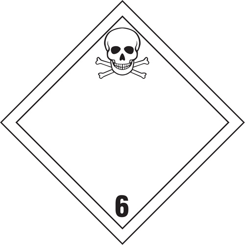 Poisonous Materials TDG Placard, Adhesive Vinyl Rock Safety Industrial Ltd