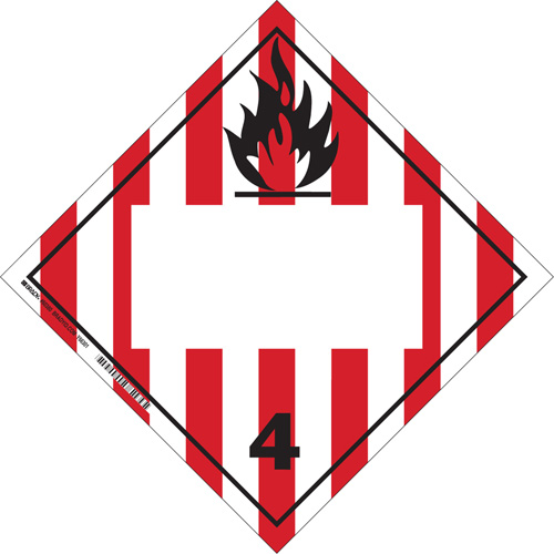 Plaque-&eacute;tiquette TMD pour solides inflammables, Vinyle adh&eacute;sif Rock Safety Industrial Ltd