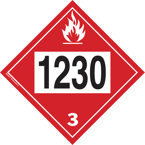 Plaque-&eacute;tiquette TMD 1230 pour m&eacute;thanol, Plastique Rock Safety Industrial Ltd