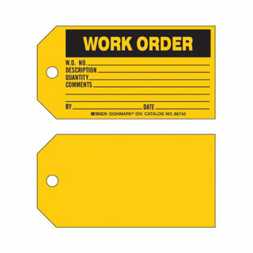 &eacute;tiquette Work Order, Papier, 5-3/4" la x 3" h, Anglais Rock Safety Industrial Ltd