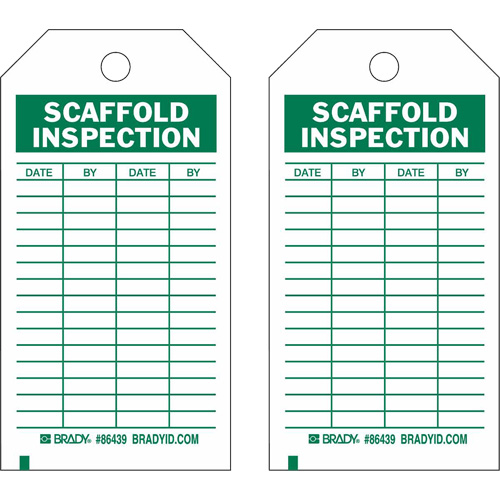 &eacute;tiquettes de rapport d'inspection, Polyester, 4" la x 7" h, Anglais Rock Safety Industrial Ltd