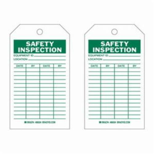 &eacute;tiquettes d'inspection de s&eacute;curit&eacute;, Polyester, 4" la x 7" h, Anglais Rock Safety Industrial Ltd