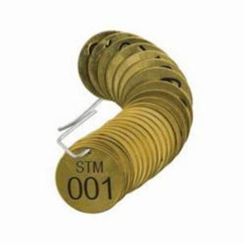 Numbered "STM" Valve Tags, # 001-025, Brass, 1.5" dia Rock Safety Industrial Ltd