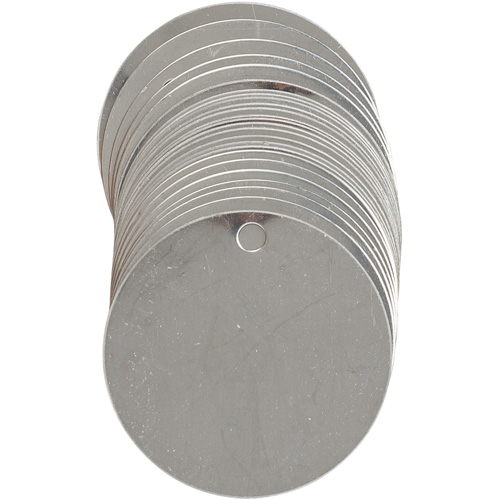 Blank Write-On Valve Tags, Stainless Steel, 2" dia Rock Safety Industrial Ltd