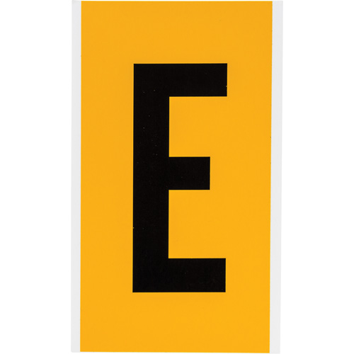 &eacute;tiquette de lettre et chiffre individuel, E, 6" h, Noir sur jaune Rock Safety Industrial Ltd