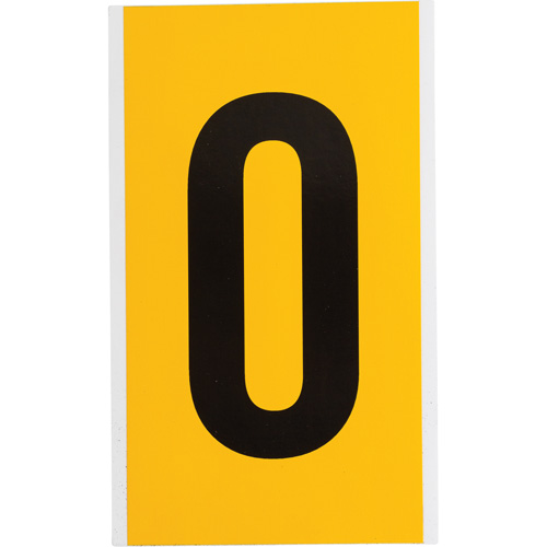 &eacute;tiquette de lettre & chiffre individuel, O, 6" h, Noir sur jaune Rock Safety Industrial Ltd
