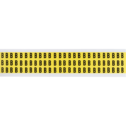 &eacute;tiquettes de lettres et chiffres individuels repositionnables, B, 3/8" h, Noir sur jaune Rock Safety Industrial Ltd