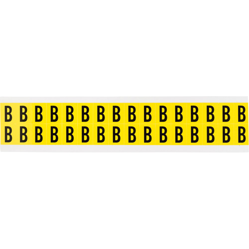 &eacute;tiquettes de lettres et chiffres individuels repositionnables, B, 5/8" h, Noir sur jaune Rock Safety Industrial Ltd