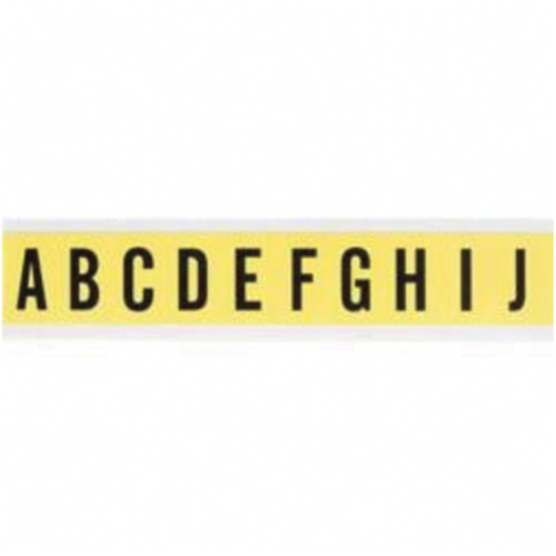 &eacute;tiquettes de lettres et chiffres individuels repositionnables, A/B/C/D/E/F/G/H/I/J, 1" h, Noir sur jaune Rock Safety Industrial Ltd