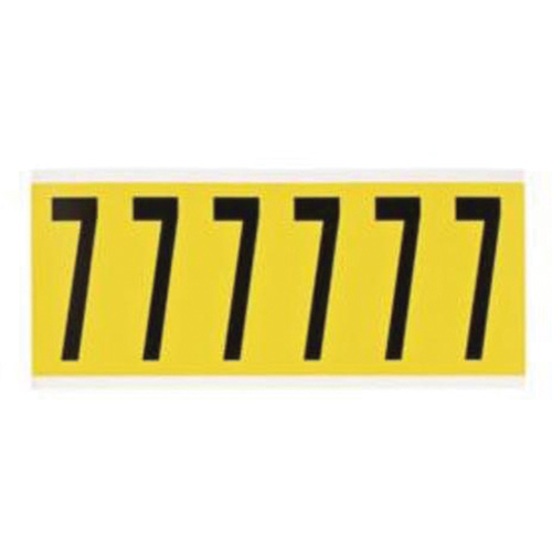 &eacute;tiquettes de lettres et chiffres individuels repositionnables, 7, 3" h, Noir sur jaune Rock Safety Industrial Ltd