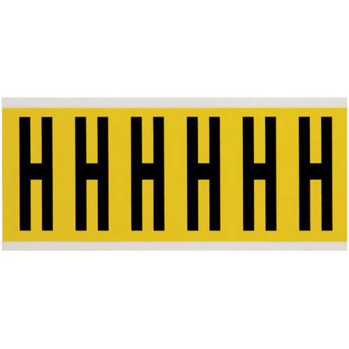 &eacute;tiquettes de lettres et chiffres individuels repositionnables, H, 3" h, Noir sur jaune Rock Safety Industrial Ltd