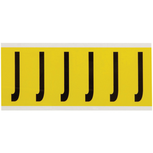 &eacute;tiquettes de lettres et chiffres individuels repositionnables, J, 3" h, Noir sur jaune Rock Safety Industrial Ltd