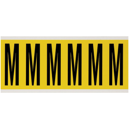 &eacute;tiquettes de lettres & chiffres individuels repositionnables, M, 3" h, Noir sur jaune Rock Safety Industrial Ltd