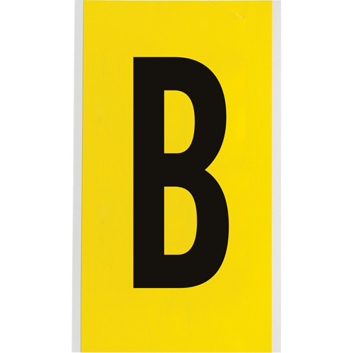 &eacute;tiquettes de lettres et chiffres individuels repositionnables, B, 6" h, Noir sur jaune Rock Safety Industrial Ltd