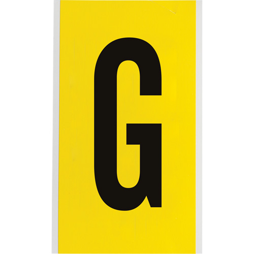 &eacute;tiquettes de lettres et chiffres individuels repositionnables, G, 6" h, Noir sur jaune Rock Safety Industrial Ltd
