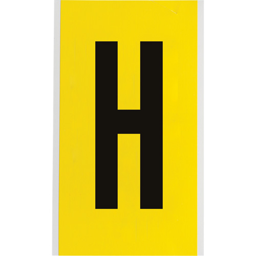 &eacute;tiquettes de lettres et chiffres individuels repositionnables, H, 6" h, Noir sur jaune Rock Safety Industrial Ltd