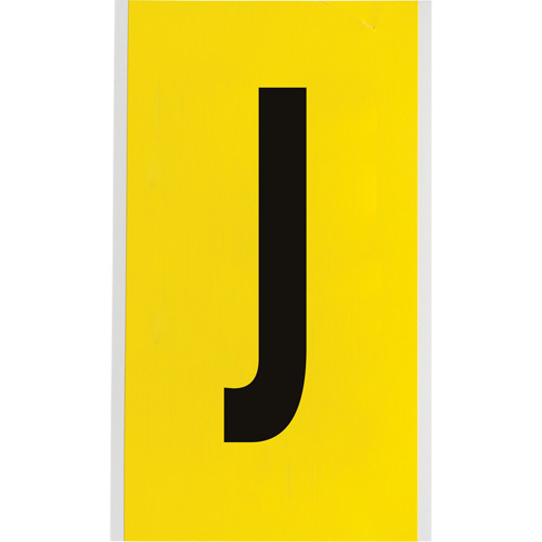 &eacute;tiquettes de lettres et chiffres individuels repositionnables, J, 6" h, Noir sur jaune Rock Safety Industrial Ltd