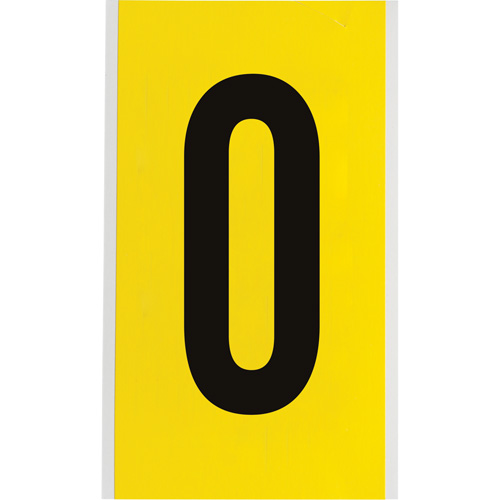 &eacute;tiquettes de lettres & chiffres individuels repositionnables, O, 6" h, Noir sur jaune Rock Safety Industrial Ltd