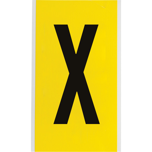 &eacute;tiquettes de lettres & chiffres individuels repositionnables, X, 6" h, Noir sur jaune Rock Safety Industrial Ltd