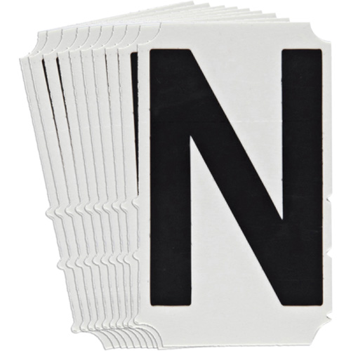 &eacute;tiquettes de lettres & chiffres gothiques individuels Quick-Align, N, 3" h, Noir Rock Safety Industrial Ltd