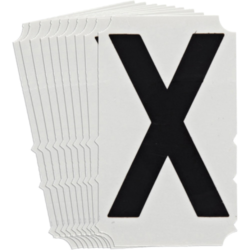 &eacute;tiquettes de lettres & chiffres gothiques individuels Quick-Align, X, 3" h, Noir Rock Safety Industrial Ltd