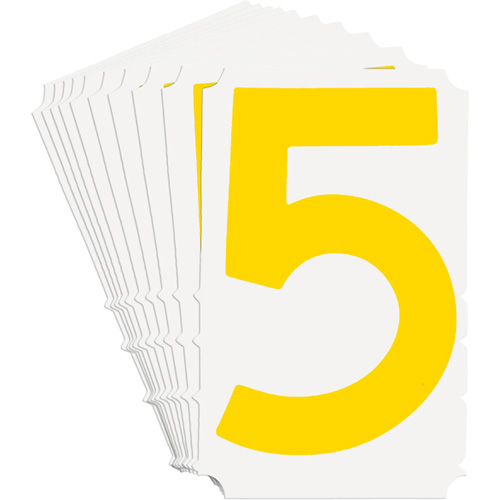 &eacute;tiquettes de lettres et chiffres gothiques individuels Quick-Align, 5, 3" h, Jaune Rock Safety Industrial Ltd
