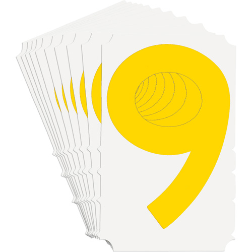 &eacute;tiquettes de lettres et chiffres gothiques individuels Quick-Align, 9, 3" h, Jaune Rock Safety Industrial Ltd