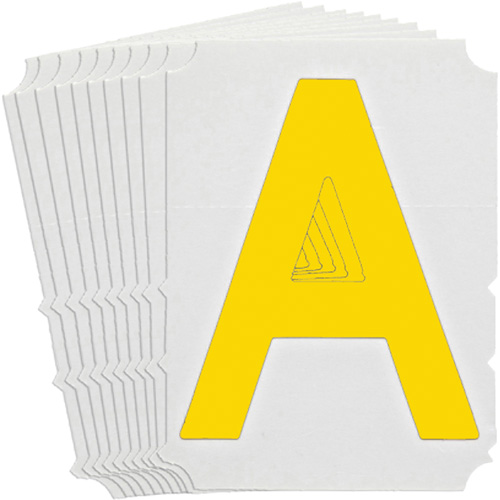 &eacute;tiquettes de lettres et chiffres gothiques individuels Quick-Align, A, 3" h, Jaune Rock Safety Industrial Ltd
