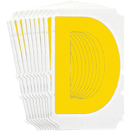 &eacute;tiquettes de lettres et chiffres gothiques individuels Quick-Align, D, 3" h, Jaune Rock Safety Industrial Ltd