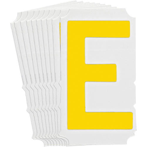 &eacute;tiquettes de lettres et chiffres gothiques individuels Quick-Align, E, 3" h, Jaune Rock Safety Industrial Ltd