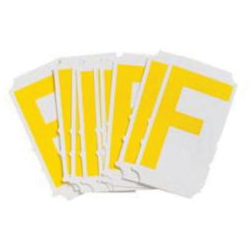 &eacute;tiquettes de lettres et chiffres gothiques individuels Quick-Align, F, 3" h, Jaune Rock Safety Industrial Ltd