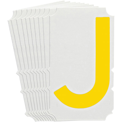 &eacute;tiquettes de lettres et chiffres gothiques individuels Quick-Align, J, 3" h, Jaune Rock Safety Industrial Ltd