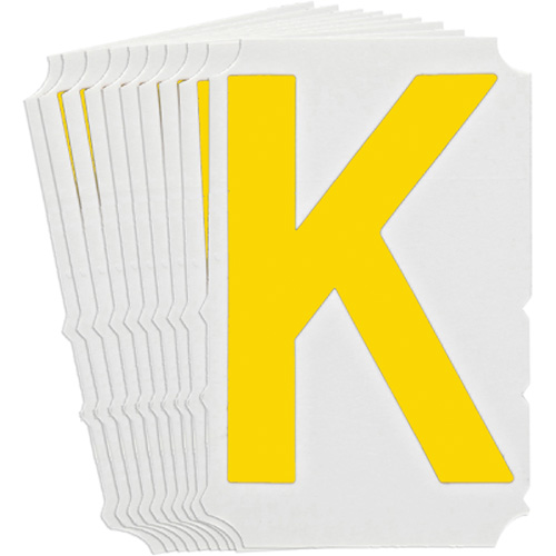 &eacute;tiquettes de lettres et chiffres gothiques individuels Quick-Align, K, 3" h, Jaune Rock Safety Industrial Ltd