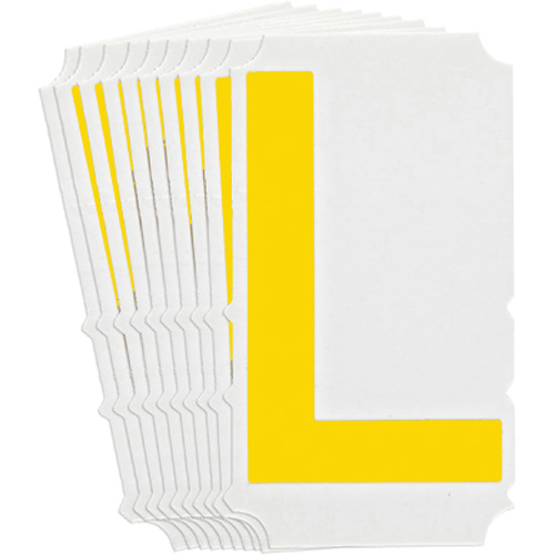 &eacute;tiquettes de lettres et chiffres gothiques individuels Quick-Align, L, 3" h, Jaune Rock Safety Industrial Ltd