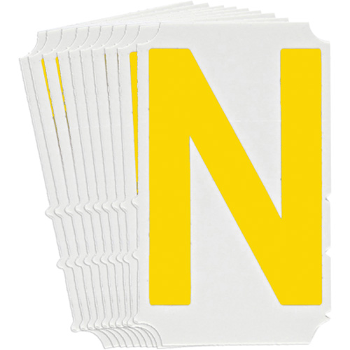 &eacute;tiquettes de lettres & chiffres gothiques individuels Quick-Align, N, 3" h, Jaune Rock Safety Industrial Ltd