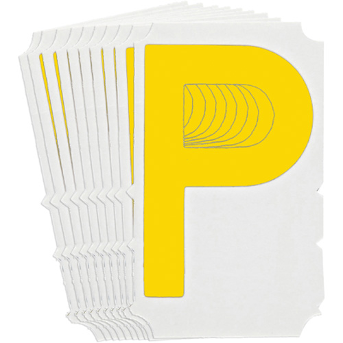 &eacute;tiquettes de lettres & chiffres gothiques individuels Quick-Align, P, 3" h, Jaune Rock Safety Industrial Ltd