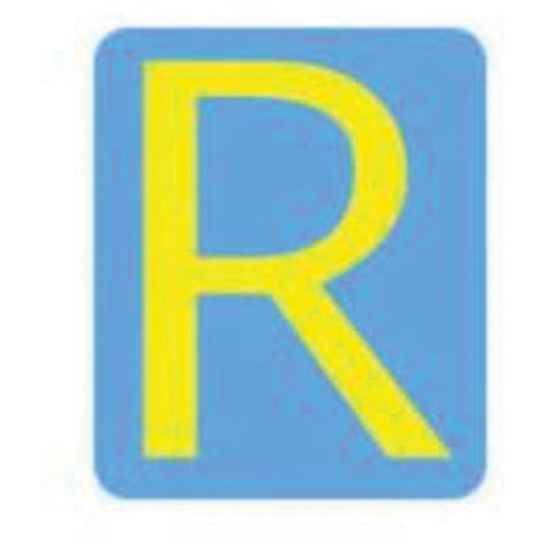 &eacute;tiquettes de lettres & chiffres gothiques individuels Quick-Align, R, 3" h, Jaune Rock Safety Industrial Ltd
