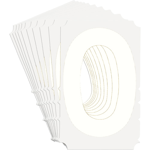 &eacute;tiquettes de lettres et chiffres gothiques individuels Quick-Align, 0, 3" h, Blanc Rock Safety Industrial Ltd