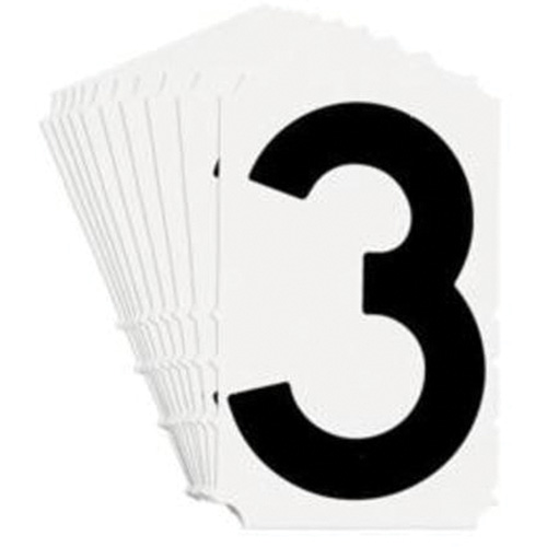 Quick-Align&reg; Individual Gothic Number and Letter Labels, 3, 4" H, Black Rock Safety Industrial Ltd