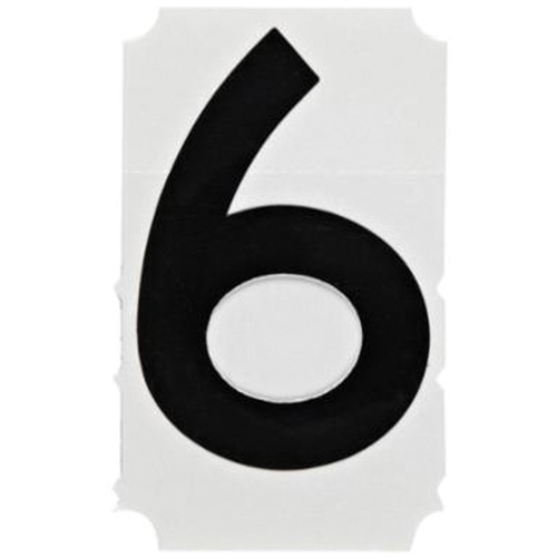 Quick-Align&reg; Individual Gothic Number and Letter Labels, 6, 4" H, Black Rock Safety Industrial Ltd