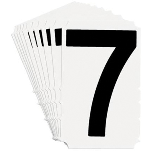 Quick-Align&reg; Individual Gothic Number & Letter Labels, 7, 4" H, Black on White Rock Safety Industrial Ltd