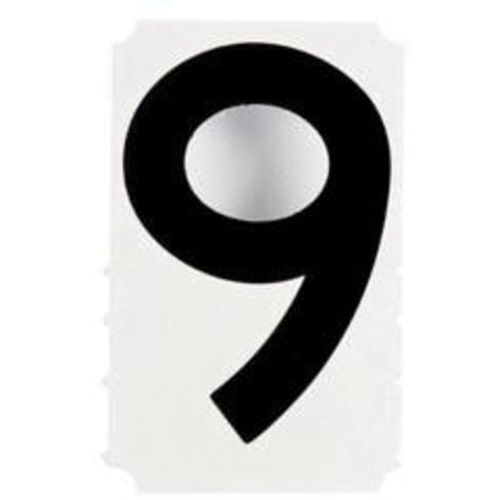 Quick-Align&reg; Individual Gothic Number and Letter Labels, 9, 4" H, Black Rock Safety Industrial Ltd