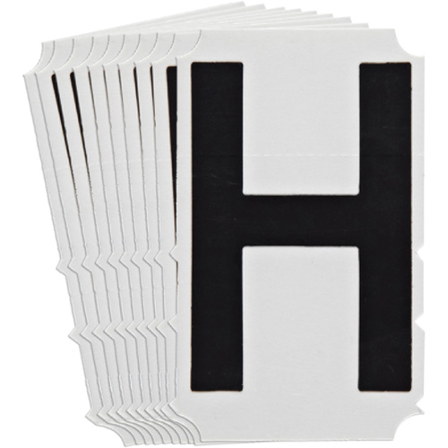 Quick-Align&reg;Individual Gothic Number and Letter Labels, H, 4" H, Black Rock Safety Industrial Ltd