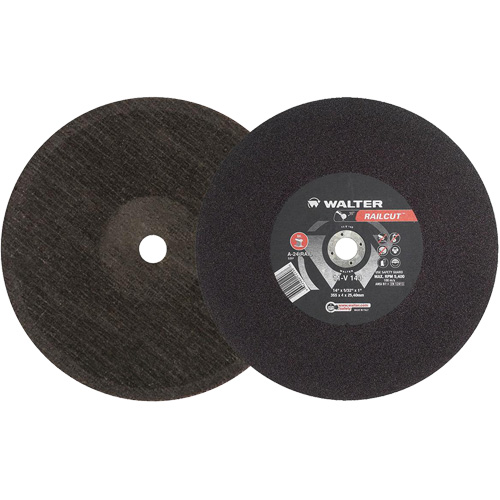 Meule &agrave; tronçonner RailCut II, 14" x 5/32", Arbre de 1", Type 1, Oxyde d'aluminium, 5400 Tr/min Rock Safety Industrial Ltd