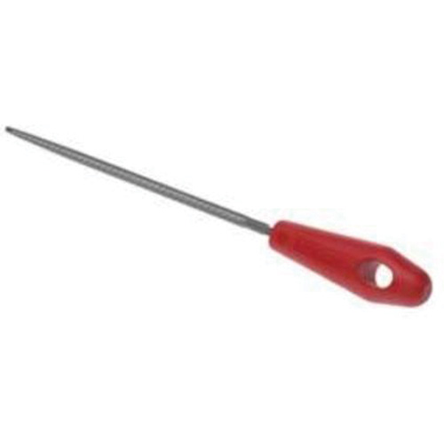 File with Red Handle, 8" L, Round, Bastard Cut Rock Safety Industrial Ltd