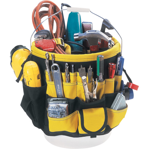 Organisateur pour seau &agrave; outils, 6" lo x 11" la x 12" h, Nylon, Noir/Jaune Rock Safety Industrial Ltd