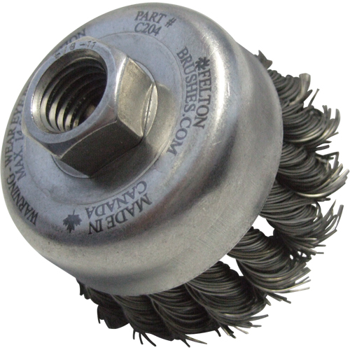 Brosses-boisseau &agrave; fils nou&eacute;s, 3-1/2" dia. x 5/8"-11 arbre Rock Safety Industrial Ltd